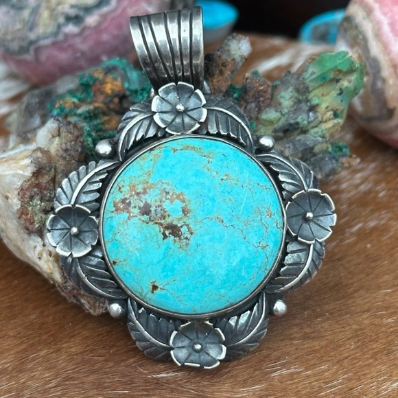 Turquoise sterling silver pendant - Picture 7 of 7